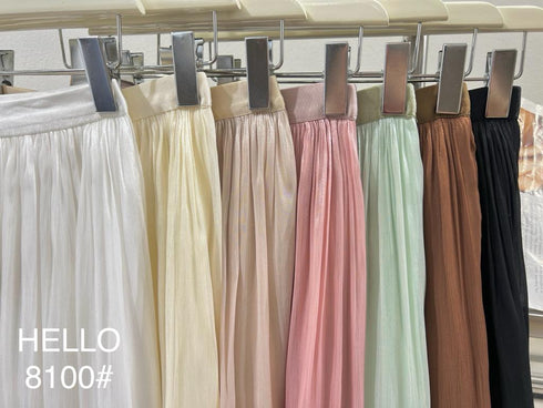 HELLO FASHION Mid Length Tulle Satin Skirts